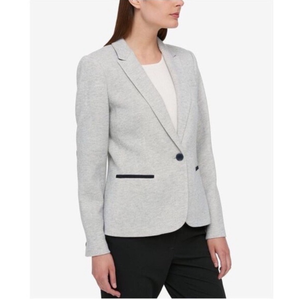 Tommy Hilfiger Elbow Patch Women's Gray Blazer